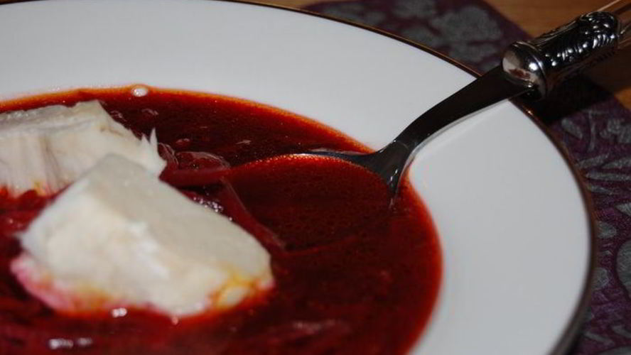 Рецепт борща с фасолью и рыбой