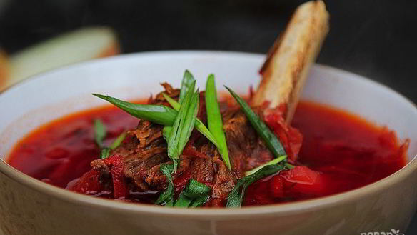 Рецепт Борща с говяжьей грудинкой на кости