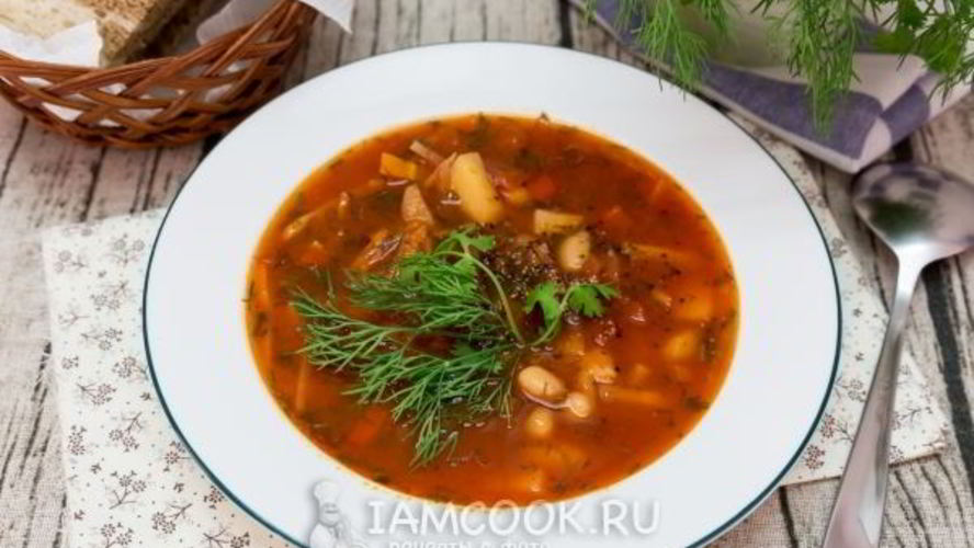 Рецепт борща с консервированной фасолью
