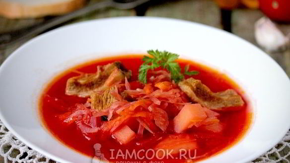 Рецепт Борща с квашеной капустой