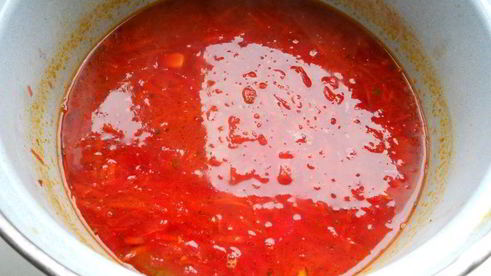 борщ с пельменями