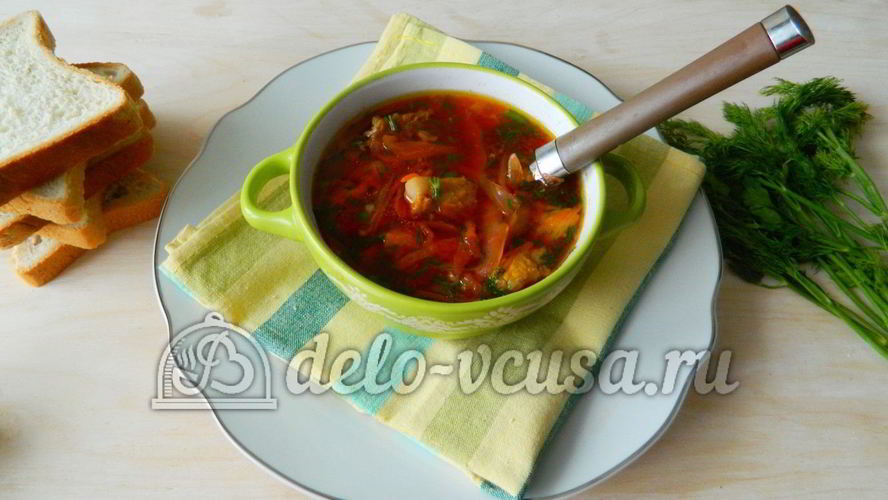 Рецепт борща с ребрышками