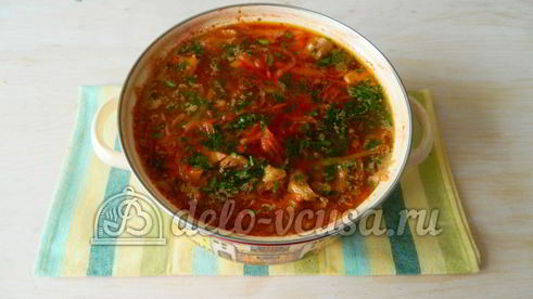 борщ с ребрышками