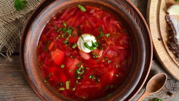 Рецепт Борща со шкварками