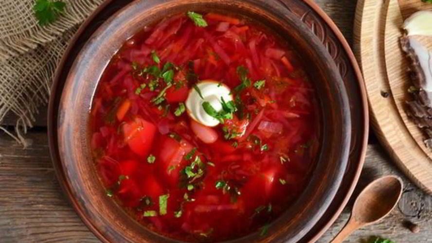 Рецепт борща со шкварками