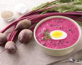 Холодный борщ со свеклой