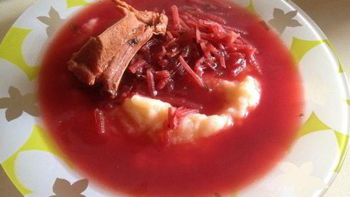 польский борщ на пюре