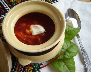 Постный борщ с черносливом