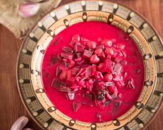 Постный борщ с нутом и грибами