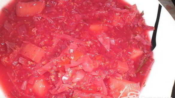 Рецепт Постного борща с пшеном без масла