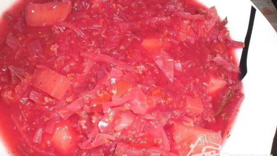 Рецепт постного борща с пшеном без масла