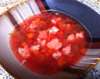 Постный борщ с цветной капустой
