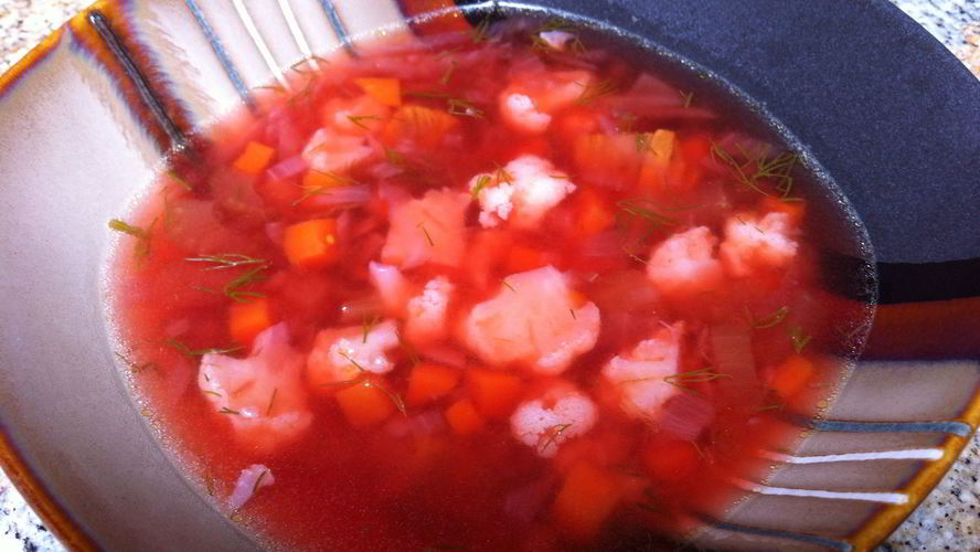 Рецепт постного борща с цветной капустой