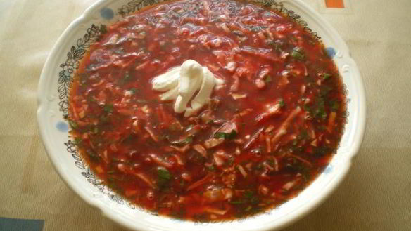 Рецепт Украинского борща со свининой и галушками