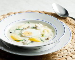 Брюссельский сливочный суп с шампиньонами