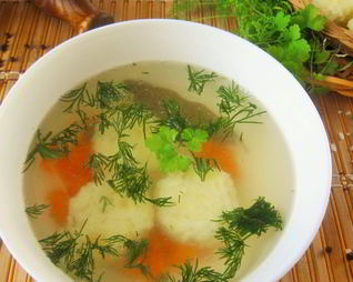 Бульон с запеченным рисом