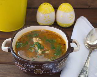 Диетический суп на курином бульоне