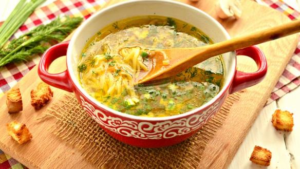 Рецепт Грибного супа-лапши на курином бульоне