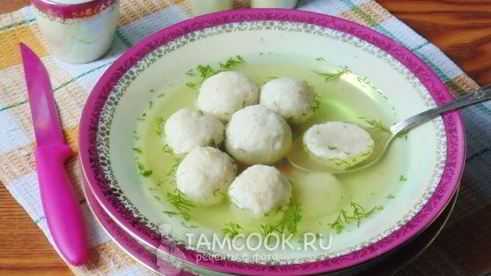 куриный бульон с галушками из лаваша