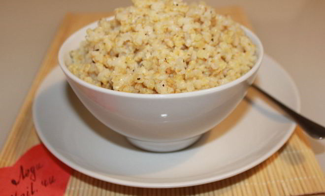 Пшеничная каша на курином бульоне