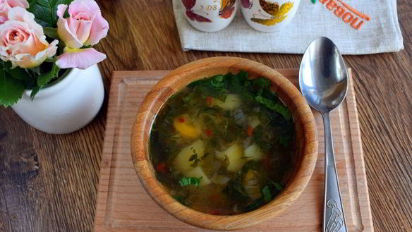 Рецепт Супа из щавеля на курином бульоне