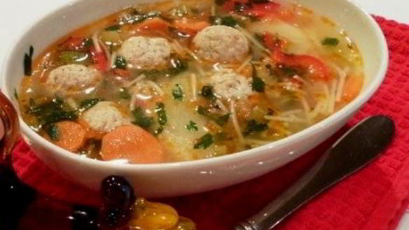 Рецепт Супа с фрикадельками на курином бульоне