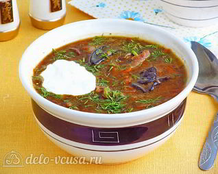 Гороховый суп с грибами