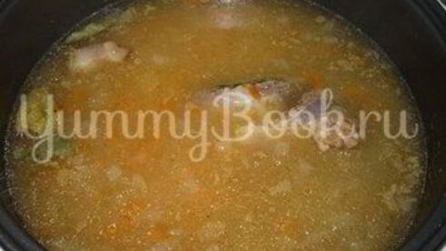 гороховый суп с копченостями из мультиварки