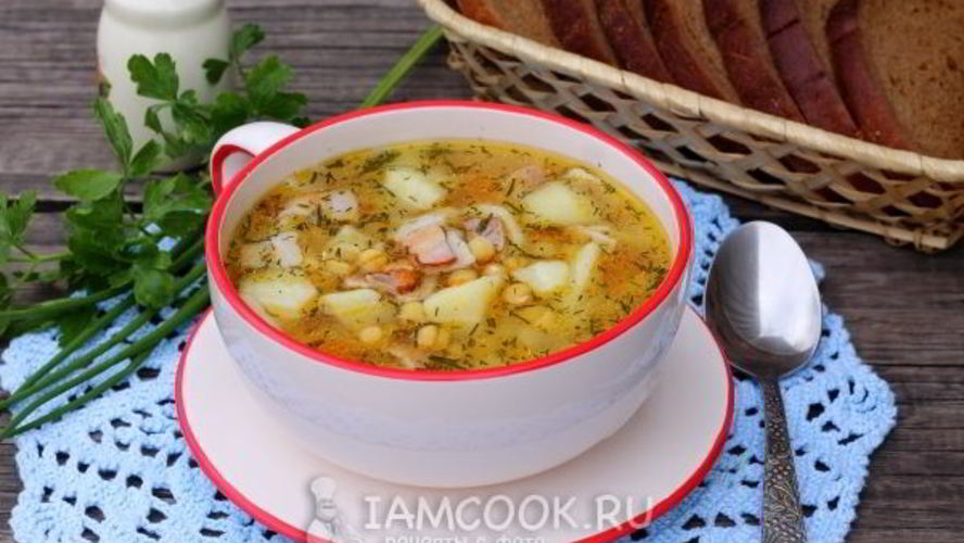 Рецепт горохового супа с копченостями в мультиварке
