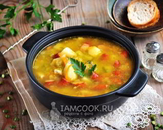 Гороховый суп с охотничьими колбасками