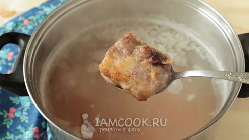 гороховый суп с запеченными ребрышками