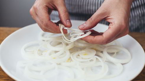 суп гороховый с беконом и луком-фри