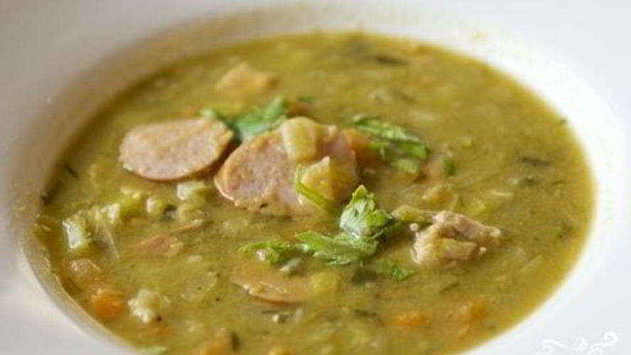 Рецепт супа горохового с копченой колбасой