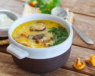 Грибной суп с манной крупой