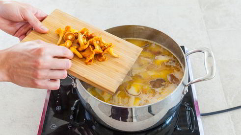 грибной суп с манной крупой