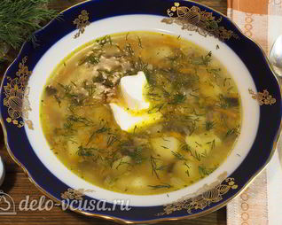 Картофельный суп с грибами