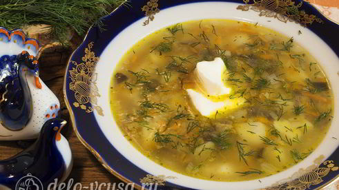 картофельный суп с грибами