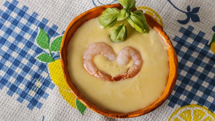 Рецепт кукурузного крема-супа с креветками