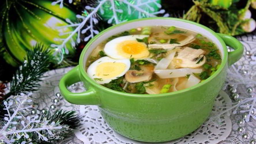 Рецепт куриного супа с лапшой и грибами