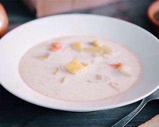 Норвежский суп из семги со сливками