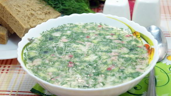 Рецепт Окрошки классической с колбасой