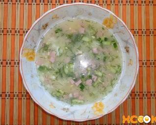 Окрошка на бульоне