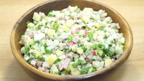 окрошка на кефире с колбасой