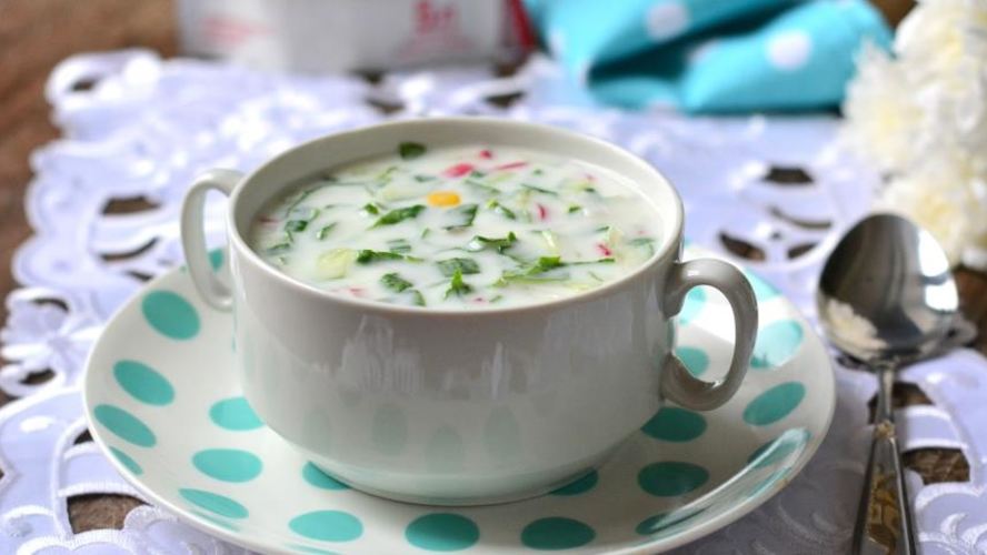 Рецепт окрошки на кефире с щавелем