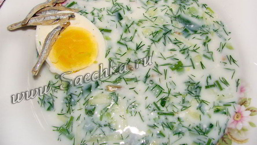 Рецепт окрошки на кефире со снетками