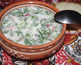 Окрошка на мацони и айране