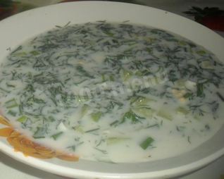 Окрошка на минеральной воде и кефире