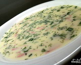 Окрошка на воде с майонезом