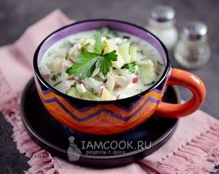 Окрошка с куриной грудкой