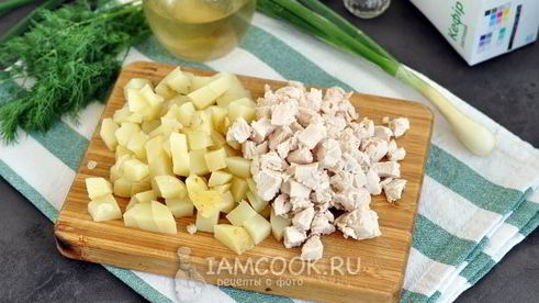 окрошка с куриной грудкой